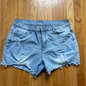 Amazon Light Blue Distressed Jean Shorts
